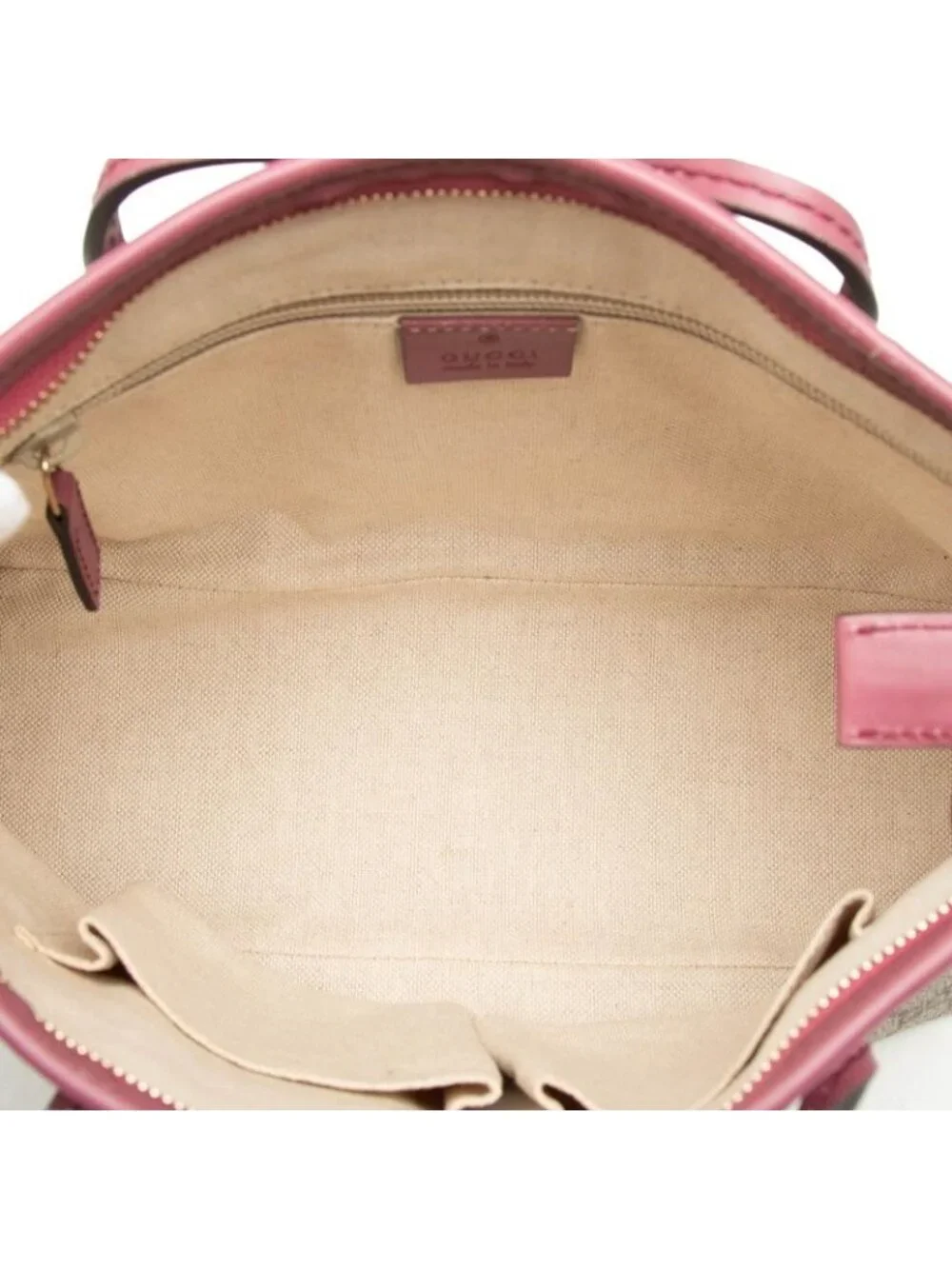 ★SOLD★ Gucci GG Supreme Tote Beige Pink Leather - Picture 4 of 6